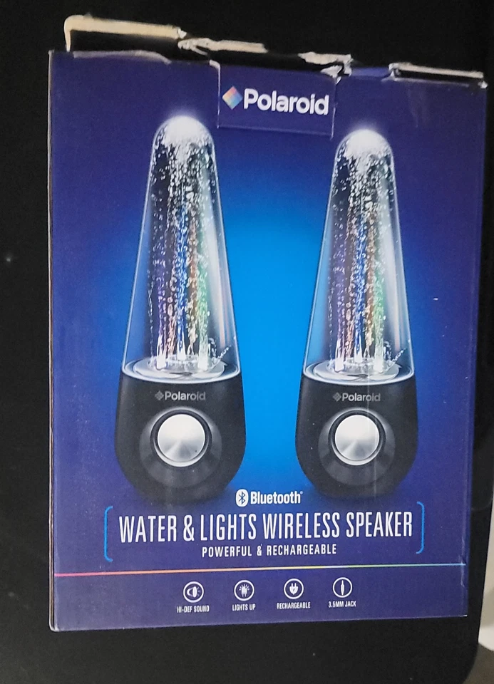 Polaroid Bluetooth Water & Lights Wireless Dancing Speakers PBT626-2BK New - Image 1 of 1
