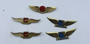 Western /Continental Airlines Vtg Plastic Jr. Pilot Flight Atten. Wings Lot Of 5 - Picture 1 of 2
