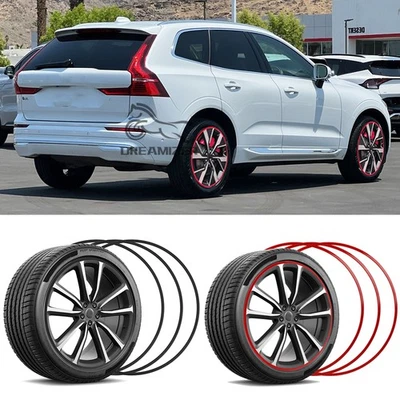 Protector de llanta para Volvo XC60 XC40 XC90 4 piezas cubierta de borde de cubo de rueda anillo de neumático Foto 1 de 4