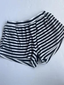 Crewcuts Girls Size 12 Striped Ribbed Cotton Shorts Black And Ivory Stripe - Picture 1 of 4