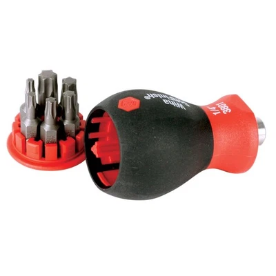 Wiha Stubby 6 In 1 Screwdriver Set With Torx T8 T10 T15 T20 T25 T30 Bits - Image 1 of 4