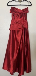 Jessica Mcclintock Strapless Red Long Evening Gown Dress Women’s Sz 6 - Picture 1 of 10