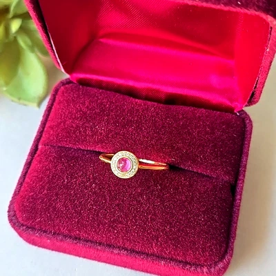 Authentic Ippolita 18K Solid Yellow Gold Diamonds Pink Sapphire Gems Ring sz 7 - Image 1 of 4