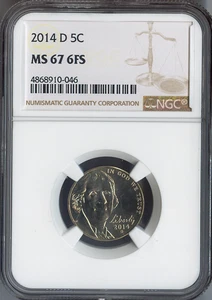 2014-D Jefferson Nickel NGC MS67 FS Holiday Sale 🎁 - Picture 1 of 2