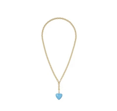 ROXANNE ASSOULIN O Mini Colar Coração Inchado em Turquesa - Imagem 1 de 4