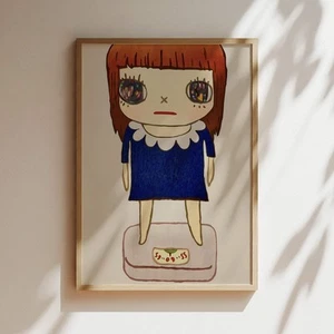 Nara Art Print - Balance Girl Nara Poster - Nara Girl in Blue Dress on Scales Pr - Picture 1 of 16