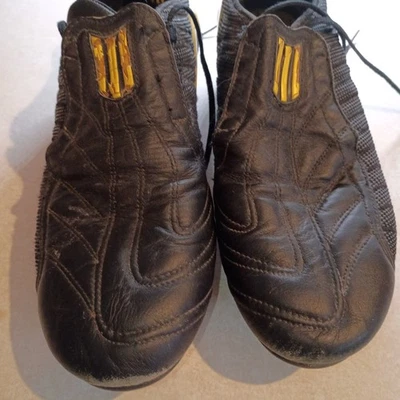 Vintage Adidas F50 SG 2004 football Boots Soccer Cleats US Size 10 Black Yellow - Image 1 of 4