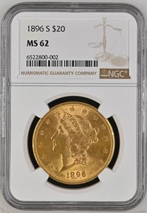 1896 S Double Eagles Liberty Head NGC MS-62 - Picture 1 of 2