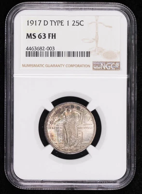 1917 D Quarter Dollars Standing Liberty Quarter NGC MS-63 FH - Image 1 of 4