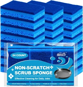 Sponges Kitchen 24Pcs, Non-Scratch Sponges for Dishes, Scrub Cleaning Sponge Saf - Picture 1 of 12