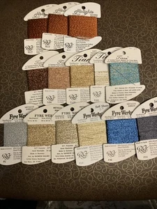THREADS - 14 Cards Metalized Fyre Works, Tiara, & Hi-lights Needlepoint - Picture 1 of 7