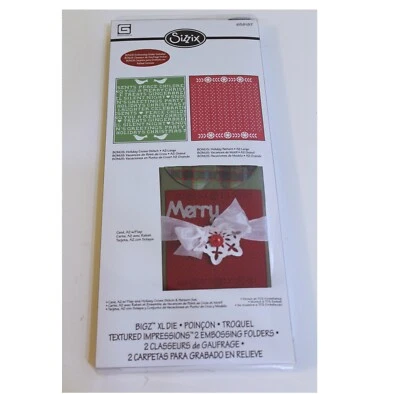 NEW Sizzix BIGZ XL A2 Metal Die & Embossing Folder Christmas Holiday Set - Image 1 of 4