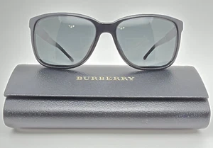 Burberry B4181 3001/87 Black Canvas Check Frame Grey Lens Sunglasses w Case 58mm - Picture 1 of 16