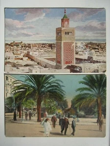 TUNISIA TUNIS 2 OLD POSTCARDS - Picture 1 of 2