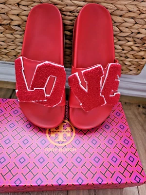 TORY BURCH Love Slide Red White Size 6 Waterproof  (New in Box) - Image 1 of 4