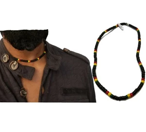 Collana Perline Uomo Weekend Perline Uomo Clubbing Party Surfer Ragazzi Legno Rasta - Foto 1 di 3