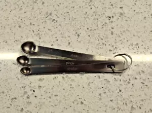 Amco 3 Piece 18/8 Stainless Steel Mini Measuring Spoon Set Smidge-Pinch-Dash - Picture 1 of 2