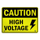 Horizontal Metal Sign Caution High Voltage Osha Weatherproof Street Signage
