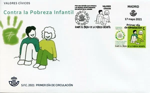 Spain 2021 FDC Stamps Eradication of Child Poverty 1v S/A Set - Picture 1 of 1