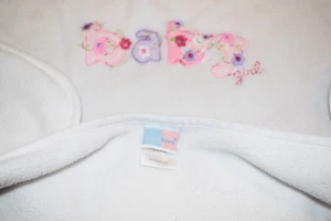 K5 30x40 JUST BORN BABY White Bunny Floral Pink Plush & Fleece Crib Baby Blanket - Picture 1 of 4