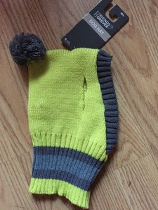 SOMBRERO DE PUNTO FRIENDS FOREVER AMARILLO con ribete gris y pompón cachorro/perro M/L - Imagen 1 de 2