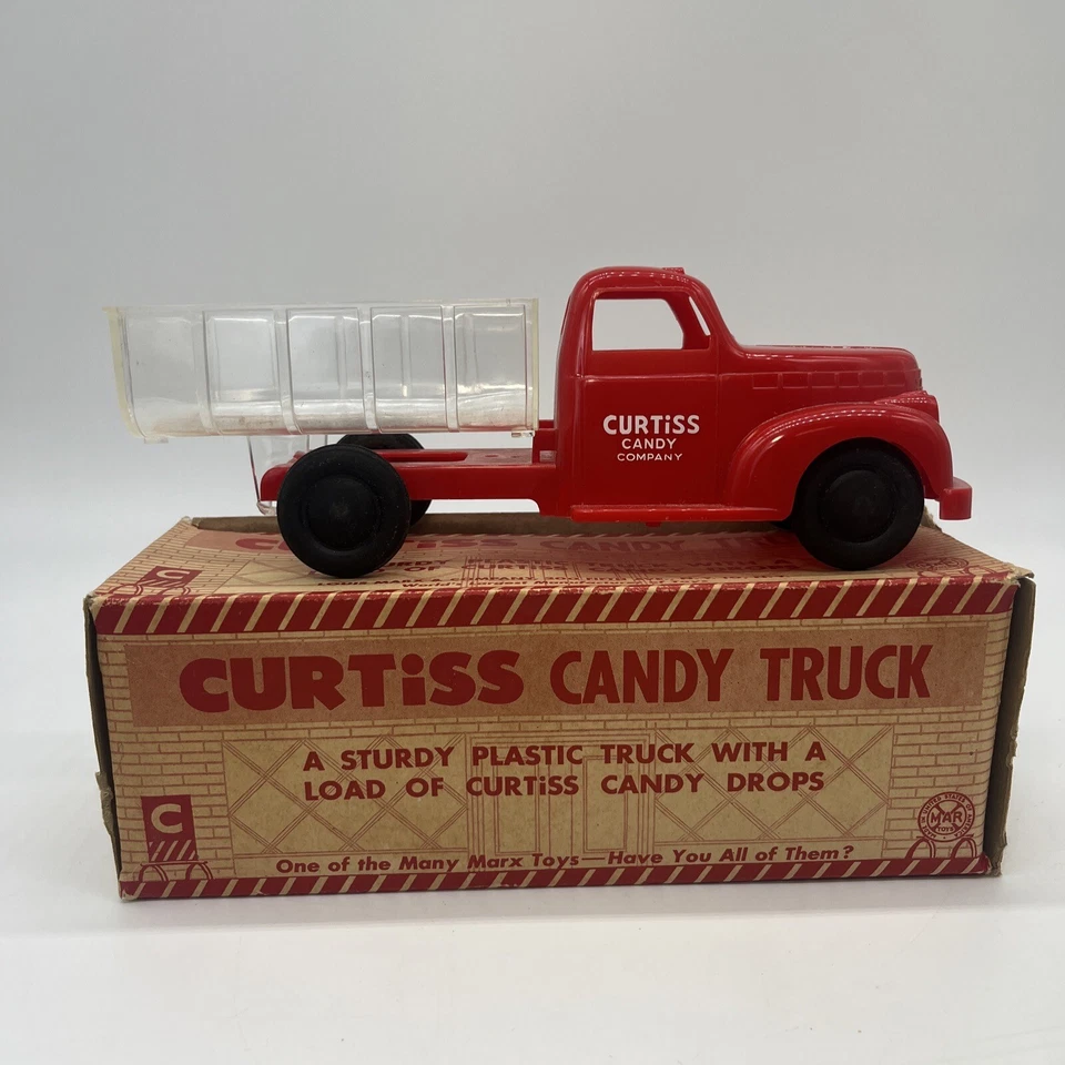 20 世纪 50 年代 MARX CURTISS CANDY COMPANY 糖果卡车塑料玩具带盒 — 第 1/4 张图片