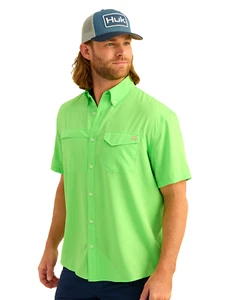 New HUK Tide Point Short Sleeve Button-Down - Multiple Colors - Multiple Sizes - Picture 1 of 33