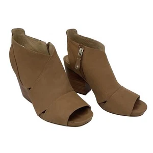 Nurture Brown Leather Slingback Peep Toe Heels, Size 7 - Preowned Womens  - Picture 1 of 6