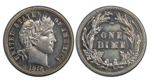 1915 PCGS PR63 Mintage 450 - 2nd Lowest PROOF 10C ✅ Underpriced KEY Barber Dime Cover