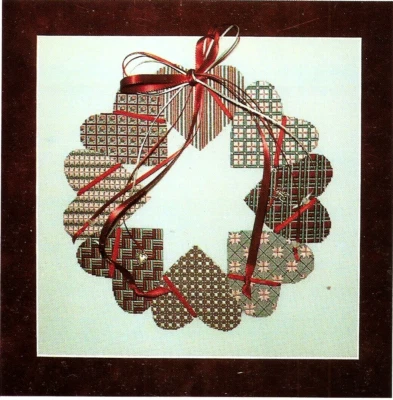 Wreath of Country Hearts Lynne Tomlinson Counted Needlepoint Pattern  Book ~ WA - Image 1 of 2