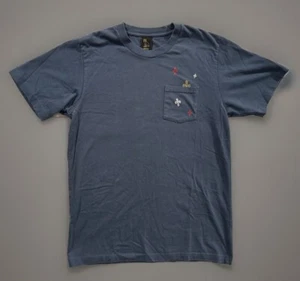 OVO Octobers Very Own Mens Pocket T Shirt Sz M Blue Fade Stitch Print Drake - Picture 1 of 12