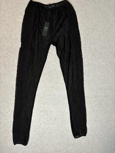 Diamond Supply Co Fair Leggings schwarz Damengröße Small durchsichtig Netz Spitze Ösen - Bild 1 von 9