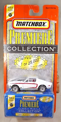 1997 Matchbox Premiere Collection Series 17 1968 MUSTANG COBRA JET White w/RR's - Image 1 of 4
