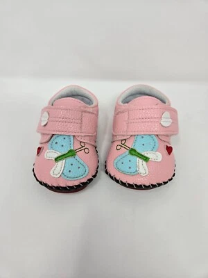 Zapatos para niños pequeños rosa mariposa material suave talla 1 sin suelas de goma antideslizantes Foto 1 de 4