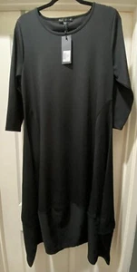 KOZAN Women's Black Wicked Dress Long Sleeve High/low bottom Large NWT LOWSHIP - Picture 1 of 12