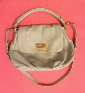 Marc Jacobs Classic Q Lil Ukita Shoulder Leather Bag Slouchy Cream Cross Body - Picture 1 of 7
