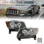 Headlight Assembly Front Left+Right Black Fit For 2011-2013 Jeep Grand Cherokee