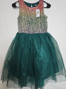 Pink & Violet Girls Sequin Glitter Party Dress Gown Size 14 Youth Green NWT $84 - Picture 1 of 10
