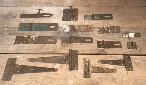 14 Antique Rusty Barn Door Strap Hinges/Latches Rustic Metal Iron 9-1/2” 6” Cover