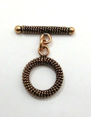 6 SET 18X27MM SOLID COPPER BALI TOGGLE CLASP ANTIQUE COPPER 565 ATL-92 - Image 1 of 3