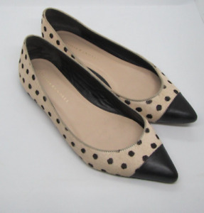 Loeffler Randall Ladies Womens Shoes Tan Black Polka Dot 7 1/2 Calf Hair Leather