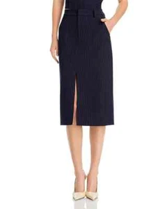 Aqua Striped Slit Midi Skirt L19309 Women’s Size M - Picture 1 of 6