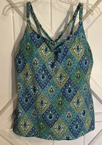 KIM ROGERS BLOUSE TANKINI Swim suit Top NO WIRE FREE LINED PADDED PADS NWT - Picture 1 of 9