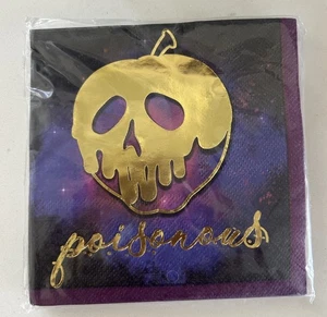 DISNEY VILLAINS Poisonous SMALL NAPKINS (16) Party Halloween Cake Gold - Picture 1 of 2