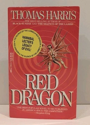 Red Dragon Vintage 1990 Paperback Book Thomas Harris Hannibal Lecter Dell Red - Image 1 of 4