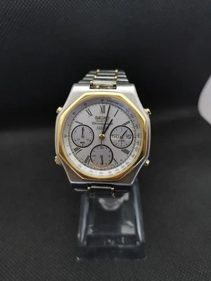 Seiko Quartz SQ 100 Chronograph Gold Day Date  Armbanduhr - Herren Uhr - Vintage - Bild 1 von 4
