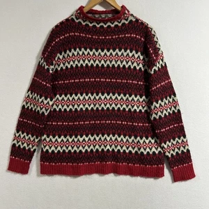 Chaps Ralph Lauren Fair Isle Wollmischung Pullover Pulli Rot Preppy Ski M - Bild 1 von 10