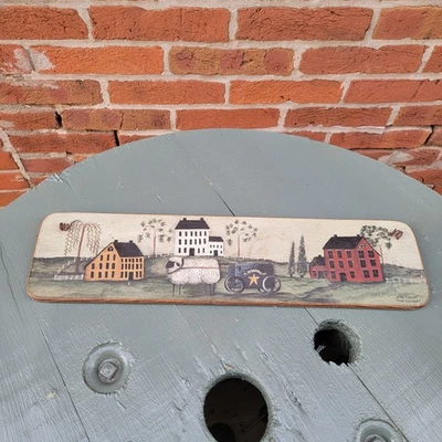 Pat Fischer Star Delivery Folk Art Wood Plaque 20x5 Primitive Country Farmhouse - Image 1 of 4