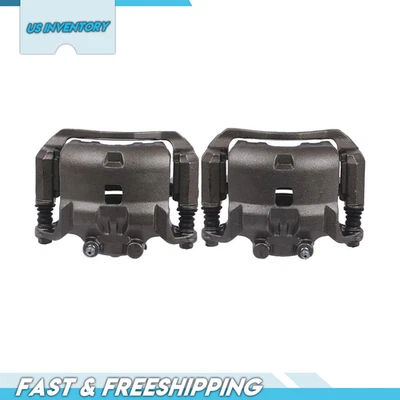 Pair Front Brake Calipers w/ Brackets Assembly for Nissan Versa Note March Micra - Image 1 of 4