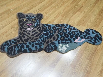 Tibetan  Leopard Rug Shape Handmade Kids Boho Rug Aesthetic Rug 3x5 - Image 1 of 4